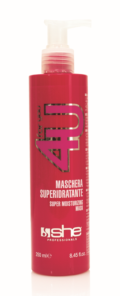 ONE 250 ml FOR YOU SUPER MOISTURIZING MASK FROM SHE -   Mask with a nourishing and conditioning action, enriched with a highly moisturizing complex. It has a revitalizing action and provides shine, elasticity and ease of untangling, Ideal for chemical treated hair.
