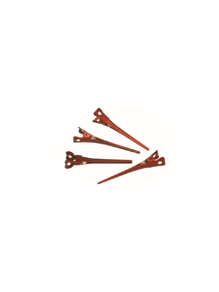 Red Aluminum Hair Clips