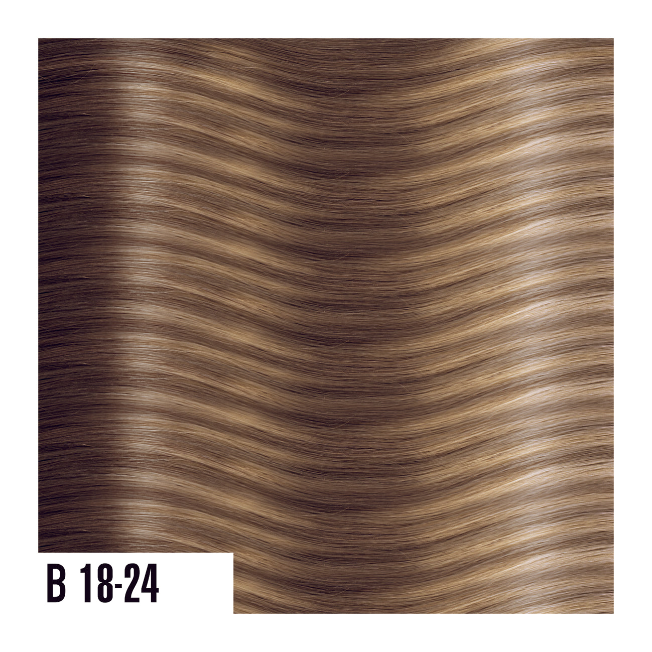 Keratin Extensions Blend of light medium brown and gold - Balayage colors are a perfect combination of natural colored roots that blends into highlighted ends. 