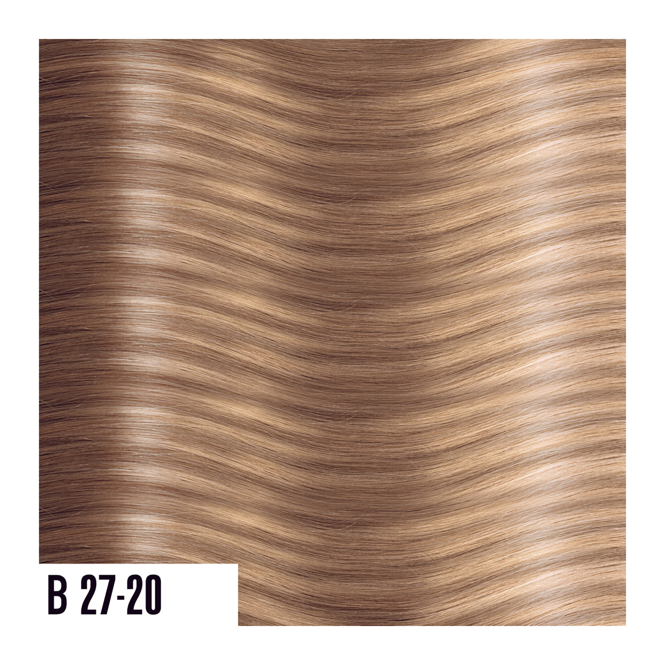 Keratin Extensions Blend of light blonde and light brown - Balayage colors are a perfect combination of natural colored roots that blends into highlighted ends.