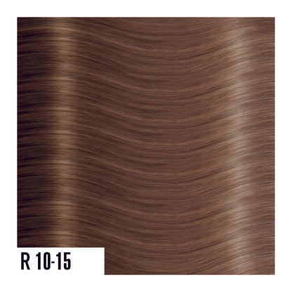 R10-15 - Rooted Prime Tape In Light Brown Fade Into Brown Blonde - Ombre colors are a beautiful gradual blend of 3 colors with darker roots and lighter ends. 