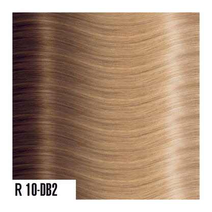 R10-DB2 - Rooted Prime Tape In Brown Fade Into Golden Blonde  - Ombre colors are a beautiful gradual blend of 3 colors with darker roots and lighter ends. 