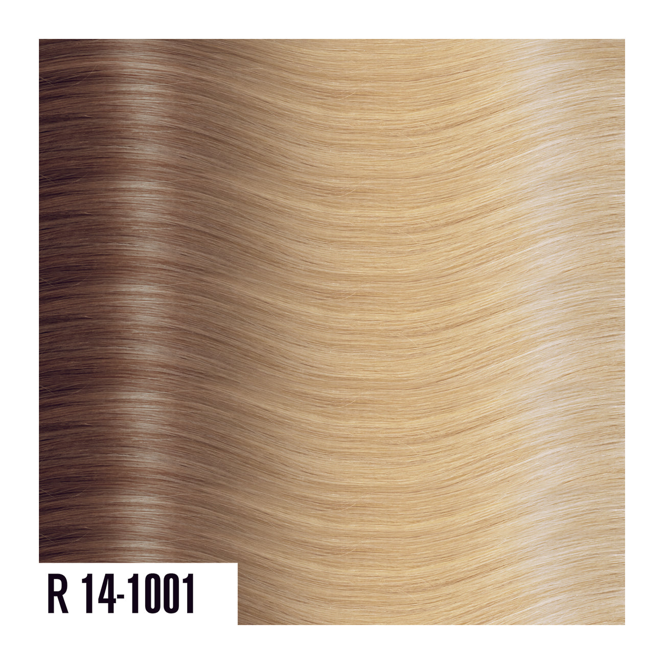 R14-1001 - Rooted Prime Tape In Light Brown Fade Into Light Blonde - Ombre colors are a beautiful gradual blend of 3 colors with darker roots and lighter ends. 