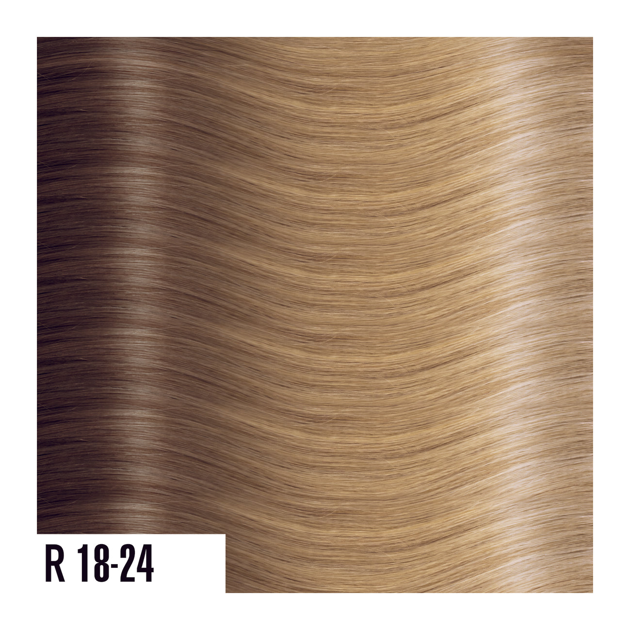 R18-24 - Rooted Prime Tape In Light Brown Fade Into Light Warm Blonde -Ombre colors are a beautiful gradual blend of 3 colors with darker roots and lighter ends.  