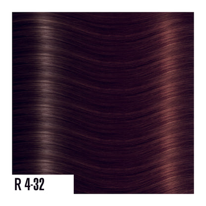 R4-32 - Rooted Fashion Tape In Brown Fade Into Deep Dark Red - Ombre colors are a beautiful gradual blend of 3 colors with darker roots and lighter ends. 