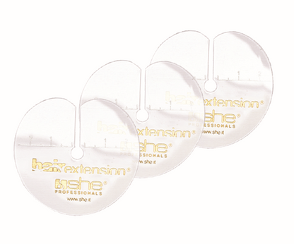 Three gold Hair Extension Plastic Shields