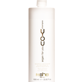 One 1000ML Argan For You Shampoo - wellness shampoo for all hair types with argan oil and seaweed extracts. Gently cleanses, nourishes and strengths the hair, while protecting it against free radicals and aging leaving the hair silky, shiny and healthy.  