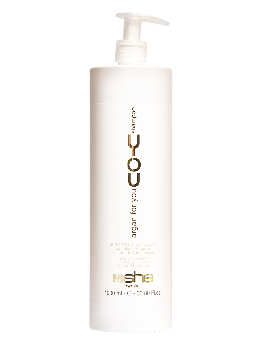 One 1000ML Argan For You Shampoo - wellness shampoo for all hair types with argan oil and seaweed extracts. Gently cleanses, nourishes and strengths the hair, while protecting it against free radicals and aging leaving the hair silky, shiny and healthy.  